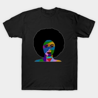 Colorful Afro Woman, African Style T-Shirt